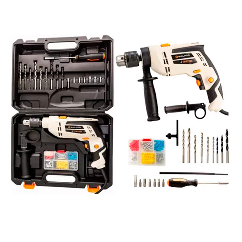 SALKOR TALADRO PERCUTOR HOGAR 13M + ACCESORIOS (TPH1301)