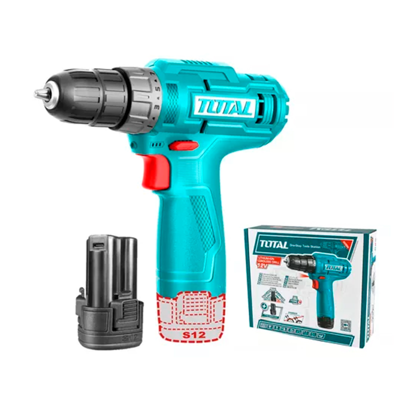 TALADRO INALAMBRICO 12V 750 RPM TOTAL (TDLI12428) (BATERIA CARGA TIPO C)